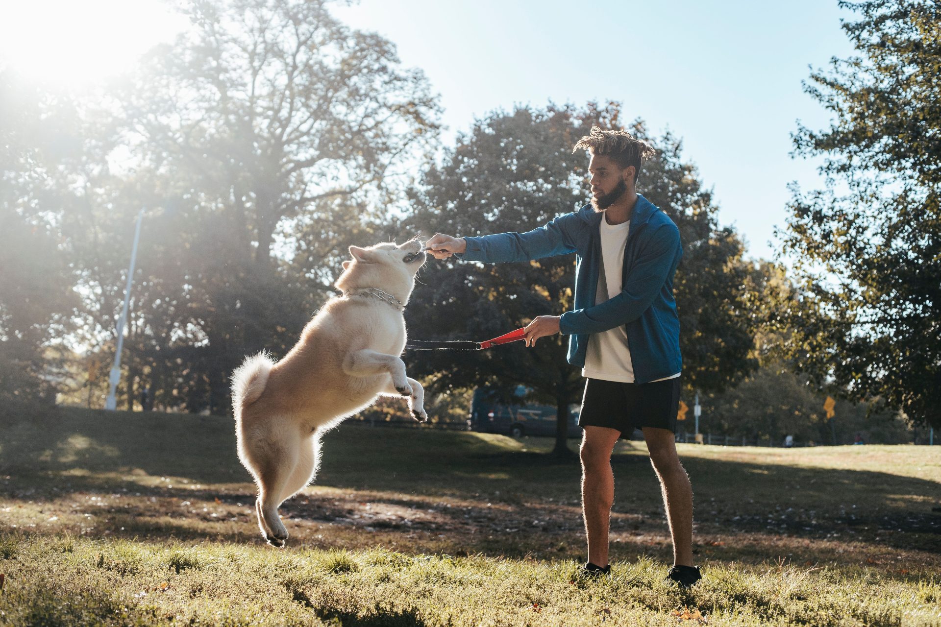 man with dog